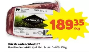 Naturkött - Färsk entrecôte/biff