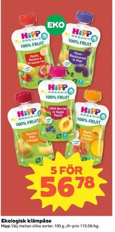 HIPP - Ekologisk klämpåse