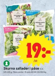 Skurna sallader i påse