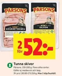 Pärsons - Rökt Gourmetskinka / Rökt Kalkon