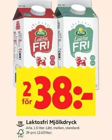 Arla - Laktosfri Mjölkdryck
