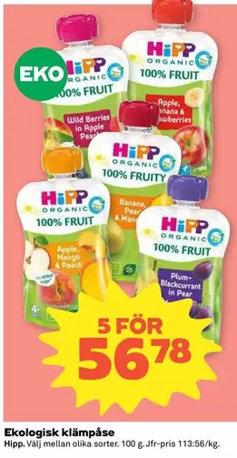 HIPP - Ekologisk klämpåse