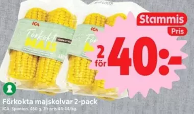 Färkökta majskolvar