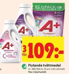 Flytande tvättmedel A+ 880-920 ml