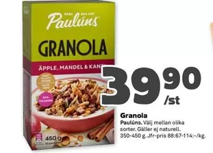 Paulins - Granola Äpple, Mandel & Kanel