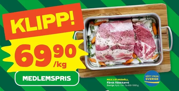 Färsk fläskkarré