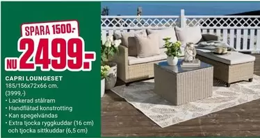 Extra - CAPRI LOUNGESET 185/156x72x66 cm.