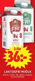 Arla - Laktosfri Mjölk