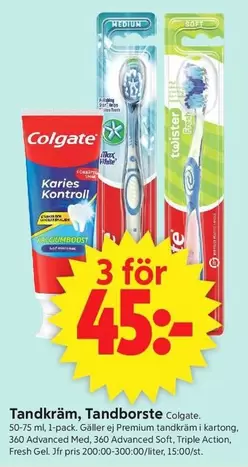 Colgate - Tandkräm, Tandborste