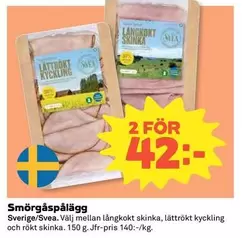 Svea - Smörgåspålägg Sverige/. Välj mellan långkokt skinka, lättrökt kyckling och rökt skinka