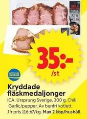 Kryddade fläskmedaljonger