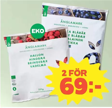 Änglamark - Hallon Hindbar Bringebar Vadelma & Blåbär