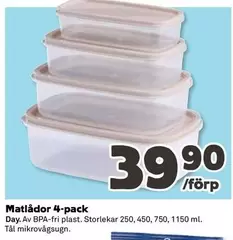Matlådor 4-pack
