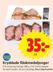 Kryddade fläskmedaljonger