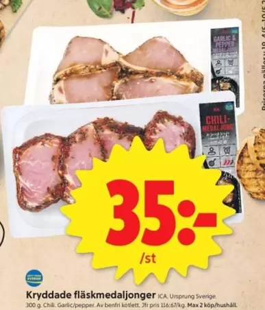 Kryddade fläskmedaljonger