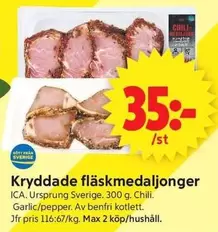 Kryddade fläskmedaljonger