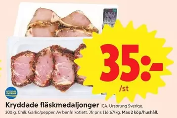 Kryddade fläskmedaljonger