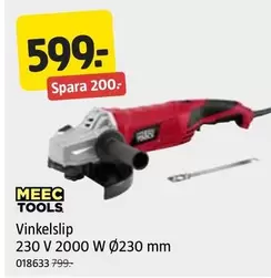 Meec Tools - Vinkelslip 230 V 2000 W Ø230 mm 018633