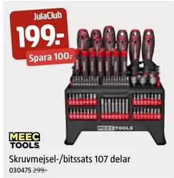 Meec Tools - Skruvmejsel-/bitssats 107 delar