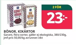 Garant - BÖNOR, KIKÄRTOR