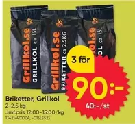 Briketter, Grillkol 2-2,5 kg