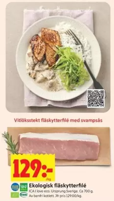 Ekologisk fläskytterfilé