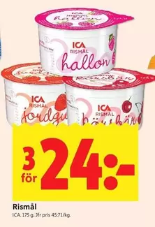 Rismål hallon, jordgubbe, körsbär
