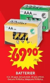 Batterier AA och AAA