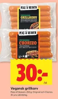 Vegansk grillkorv