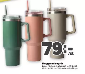 Senso Kitchen - Mugg med sugrör
