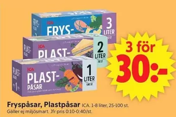 Fryspåsar, Plastpåsar