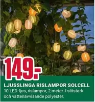 LJUSSLINGA RISLAMPOR SOLCELL