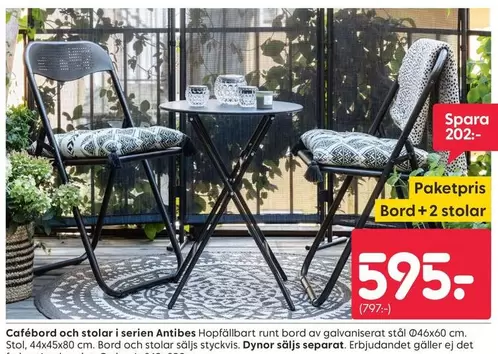 Cafébord och stolar