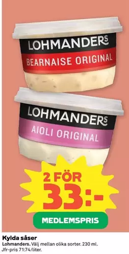 Lohmanders - Bearnaise Original, Aioli Original
