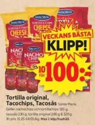 Santa Maria - Tortilla original, Tacochips, Tacosås