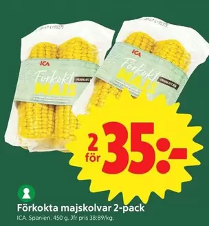 Förkokta majskolvar