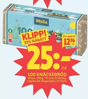 Wasa - 100 KNÄCKEBRÖD