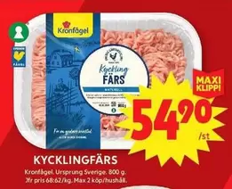 Kronfågel - Kycklingfärs