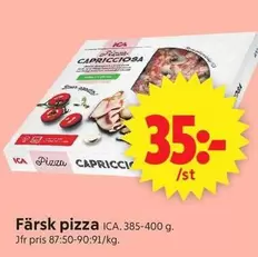 Färsk pizza Capricciosa