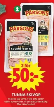 Pärsons - TUNNA SKIVOR