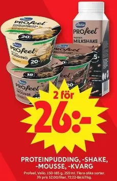 valio - PROTEINPUDDING, -SHAKE, -MOUSSE, -KVÄRG