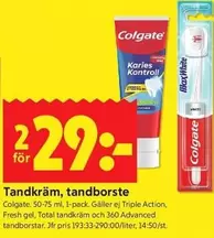 Colgate - Tandkräm, tandborste