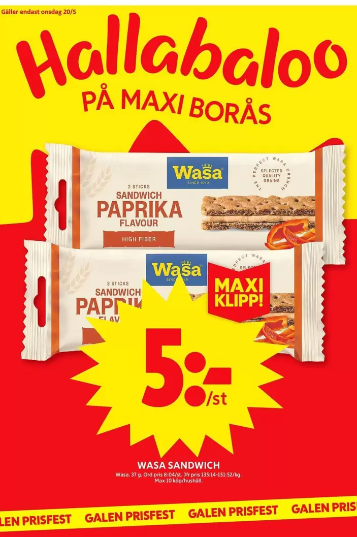 Wasa - Sandwich Paprika