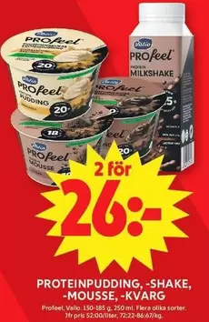 valio - PROTEINPUDDING, -SHAKE, -MOUSSE, -KVÄRG