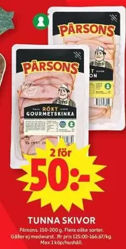 Pärsons - TUNNA SKIVOR