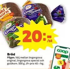 Pågen - Lingongrova original, lingongrova special och guldKorn