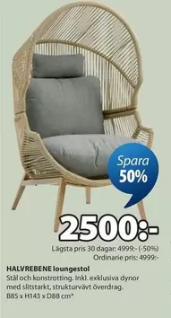 HALVREBENE loungestol
