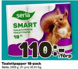 Serla - SMART TOALETTPAPPER 18 RL