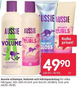 Aussie - schampo, balsam och hårinpackning