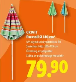 Crivit - Parasoll Ø 140 cm